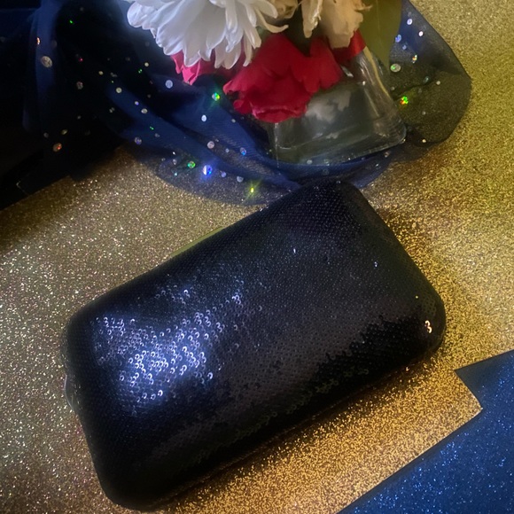 J.CREW GORG BLACK SEQUIN GOLD SHOULDER PARTY ELEGANT CLutch LUX RARE CLASSY EUC - Picture 6 of 12